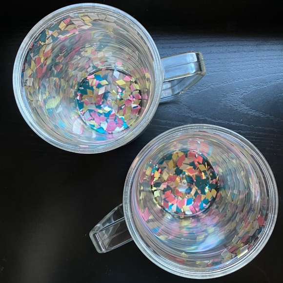 Vintage Tervis Tumbler RARE Glitter Confetti Set of 2 Double Wall Insulated Mugs - Picture 4 of 10